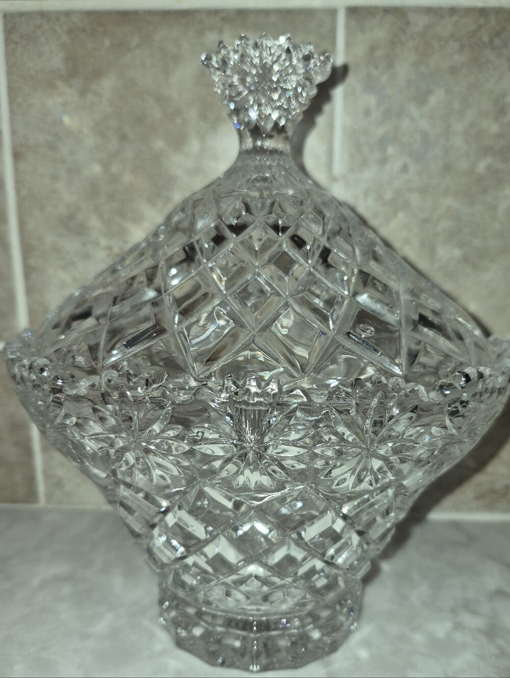 Vintage Crystal Clear Industries BRUSSELS Lead Crystal Candy Dish